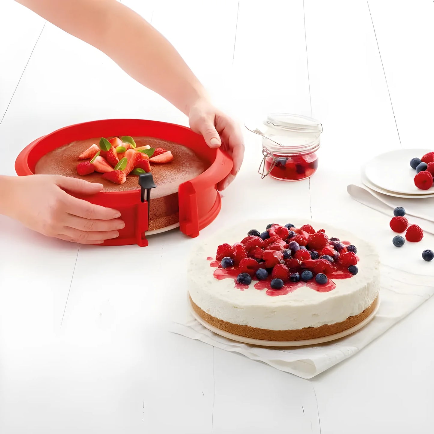 Lekue stampo in silicone a cerniera con fondo in ceramica ø23cm