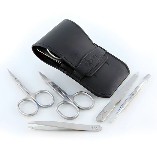 Alpen Set Manicure 5 pezzi inox astuccio in pelle AP6872R