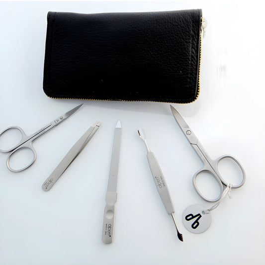 Alpen Set Manicure 5 pezzi inox astuccio pelle nero AP6842R