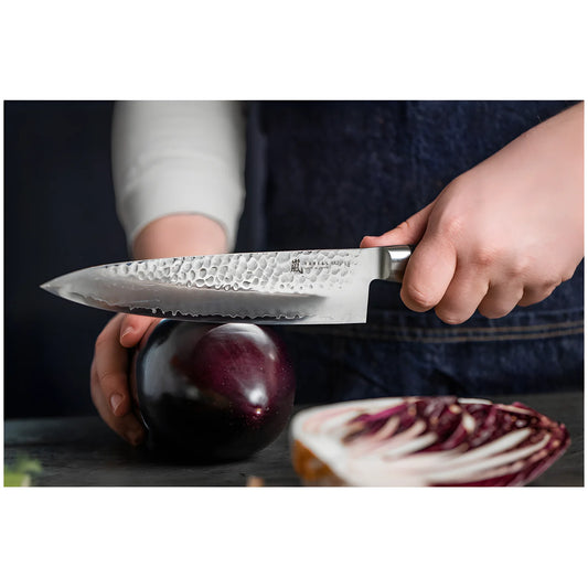 Yaxell KETU Coltello Santoku Lama 16,5 cm – Acciaio SG2 63 HRC, Lama Damascata