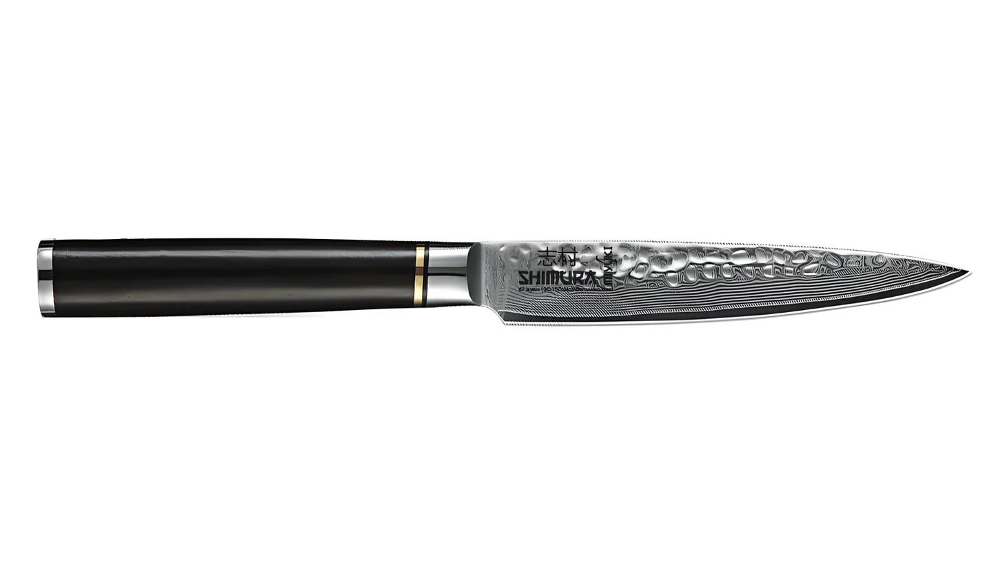 Shimura MIYUKI coltello Utility adatto a tutti gli usi damascato martellato 5"/13 cm 67 strati