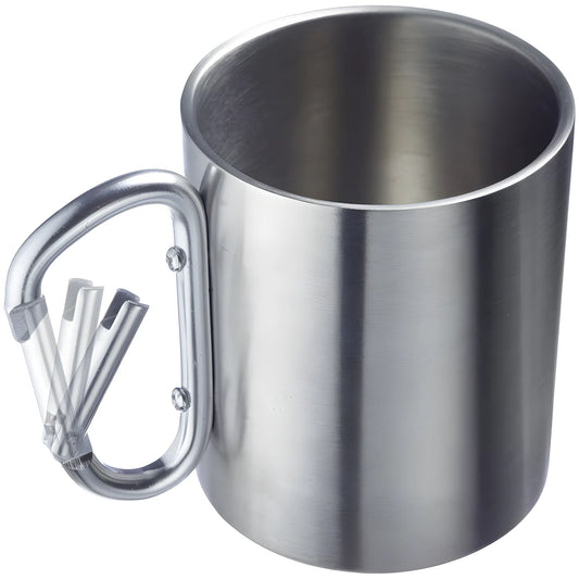Westmark Tazza con manico a moschettone ml 300/cm Ø7,5x9 doppia parete in acciaio inossidabile per funzione isolante