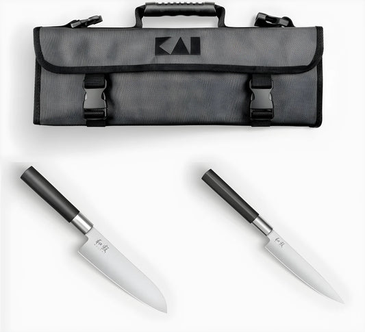KAI Wasabi Black Limited Edition Set 2025 – Santoku × Coltello multiuso × Borsa per coltelli KAI