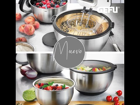 Gefu Set di ciotole con coperchio paraschizzi MUOVO, 2 pezzi Ø 20 cm - Ø 24 cm 35055