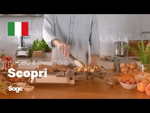 Sage grigia elettrica The BBQ & Press Grill Brushed Stainless Steel SGR700