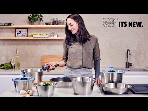 Cookvision Nesto Set originale di pentole 14 pezzi salvaspazio in acciaio inox adatto anche a cottura induzione