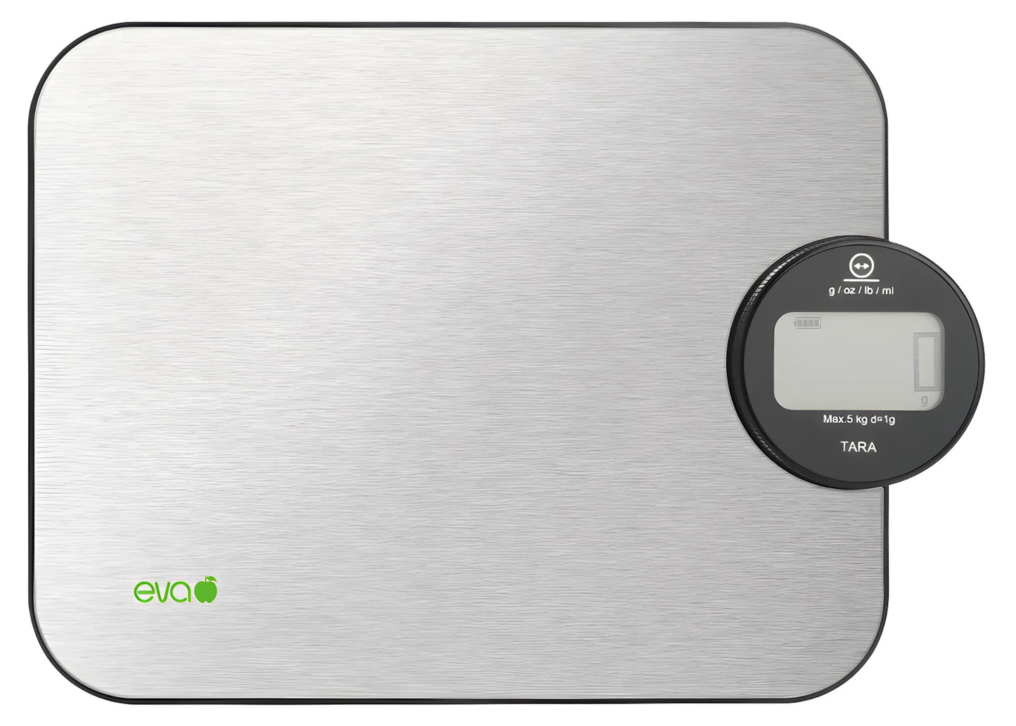 Eva bilancia cucina digitale capacità 5kg divisione 1g piano in vetro 033322