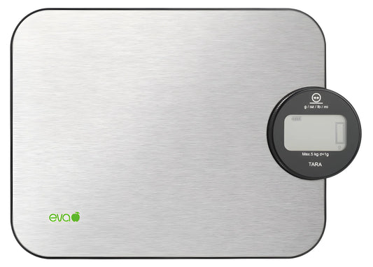 Eva bilancia cucina digitale capacità 5kg divisione 1g piano in vetro 033322