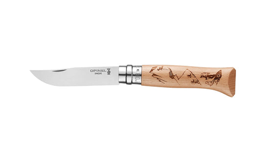 Opinel N. 08 coltello Impugnatura incisa tema Marmotta
