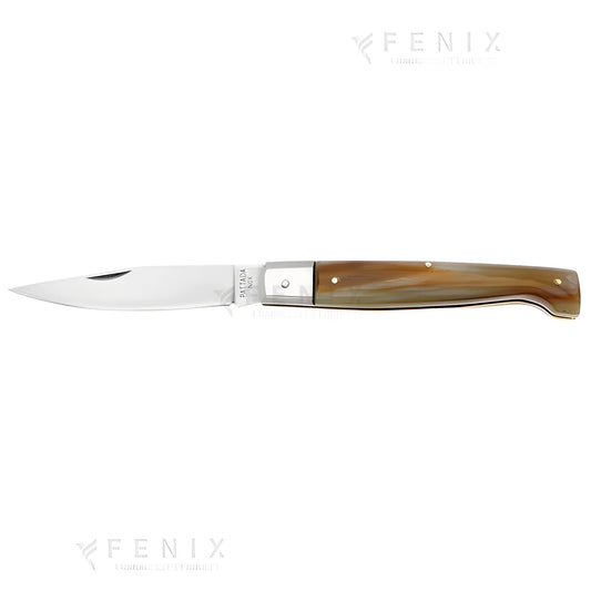 Coltello Pattada impugnatura in corno grezzo lunghezza totale inox 18cm