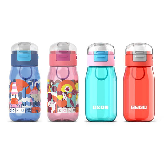 Zoku bottigli borraccia blu per bambini con tappo automatico 202