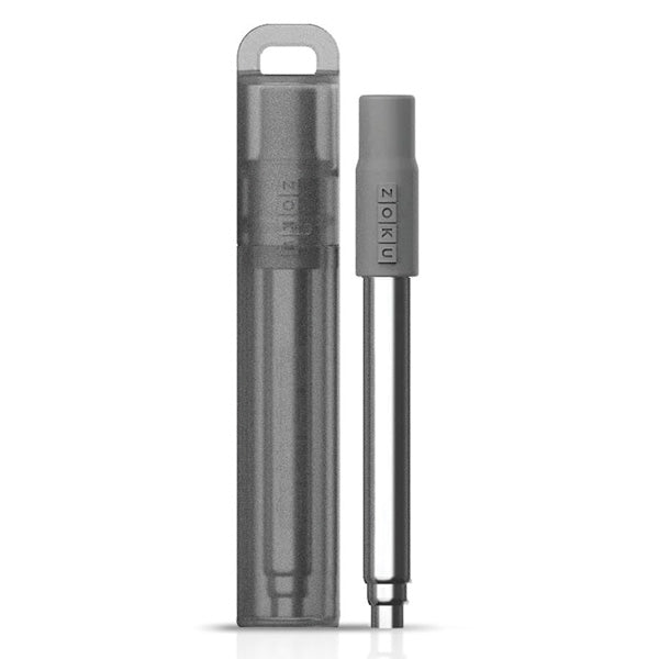 Zoku cannuccia tascabile telescopica in acciaio inox grigia