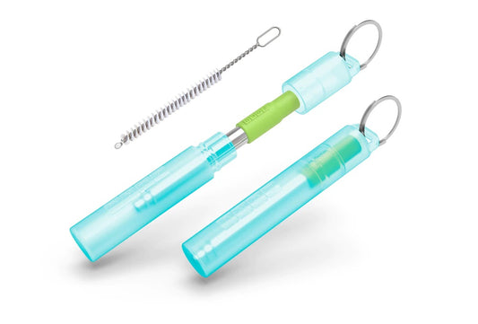 Zoku cannuccia tascabile telescopica in acciaio inox arancione