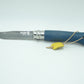 Opinel coltello N°8 "Cuir Bleu" manico cuoio blu creati 1000pz