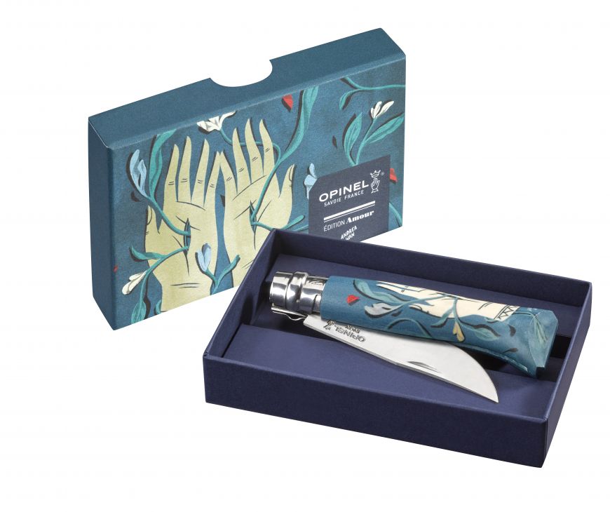 Opinel coltello n8 Love Edition 2019 di Andrea Wan creati 8000pz