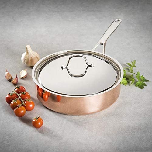 Mezza Casseruola rame inox B'chef induzione 28 cm con coperchio