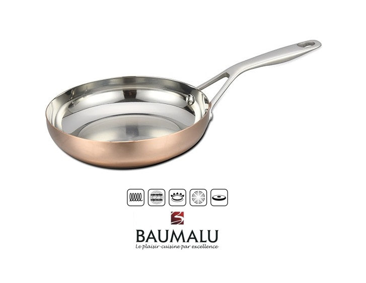 Padella rame inox B'chef induzione 28 cm un manico