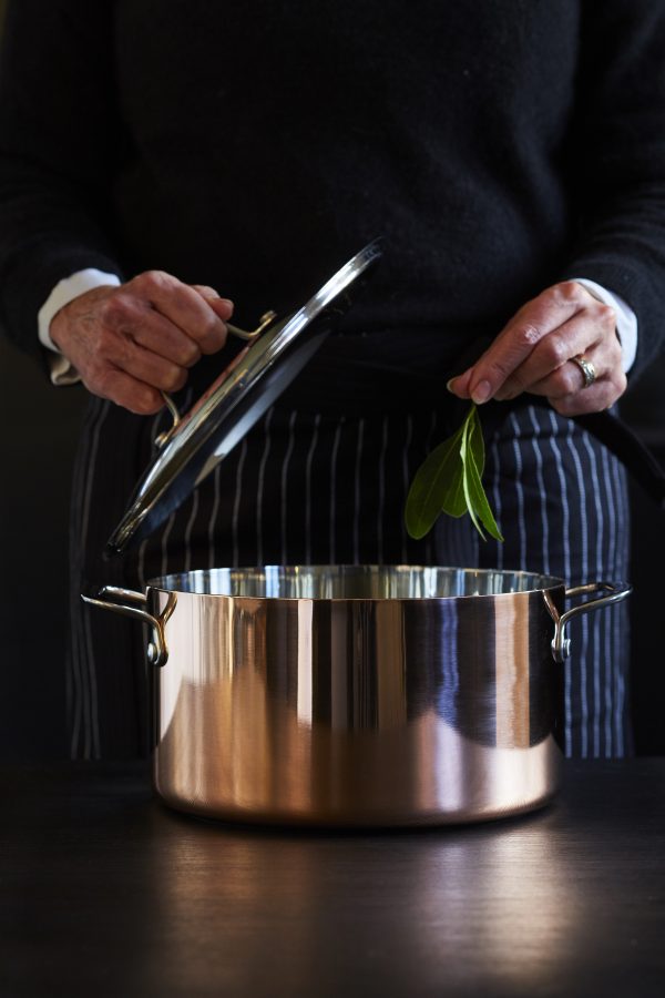 Casseruola rame inox B'chef induzione 24 cm con coperchio