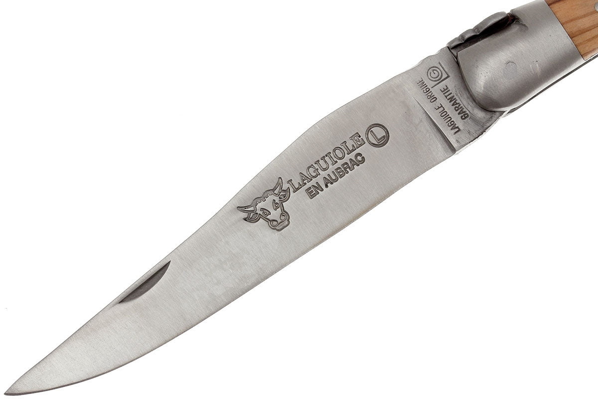 Laguiole en Aubrac coltello impugnatura olivo inox satinato