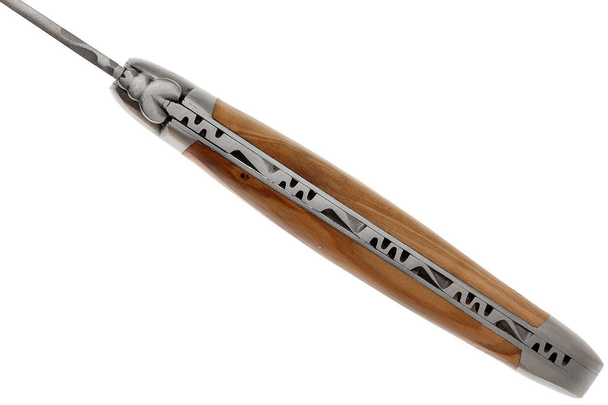 Laguiole en Aubrac coltello impugnatura olivo inox satinato