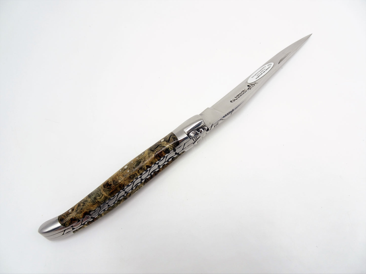 Laguiole en Aubrac coltello impugnatura Radica Pioppo annerita