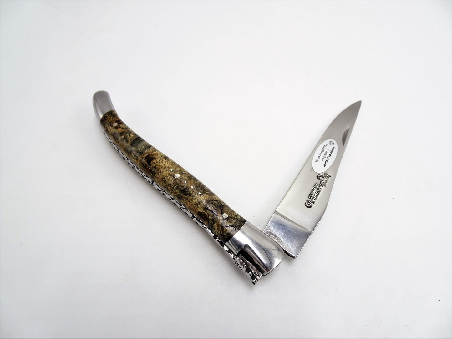 Laguiole en Aubrac coltello impugnatura Radica Pioppo annerita