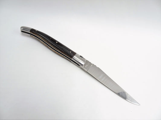 Laguiole en Aubrac coltello impugnatura a nido d'ape arancione