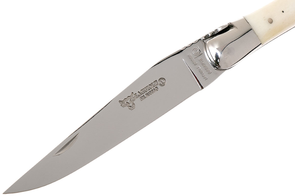Laguiole en Aubrac coltello impugnatura punta di corno bianco