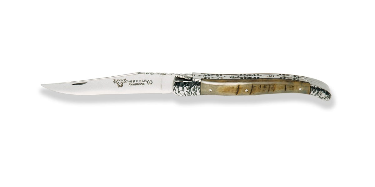 Laguiole en Aubrac coltello collezione osso di montone grezzo