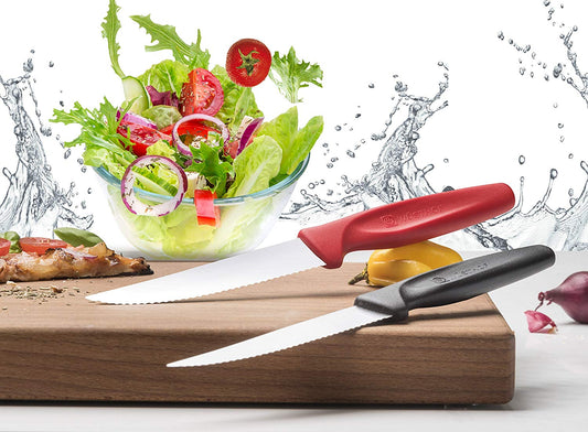 Wusthof coltello seghettato da bistecca e pizza rosso 10cm 3003r