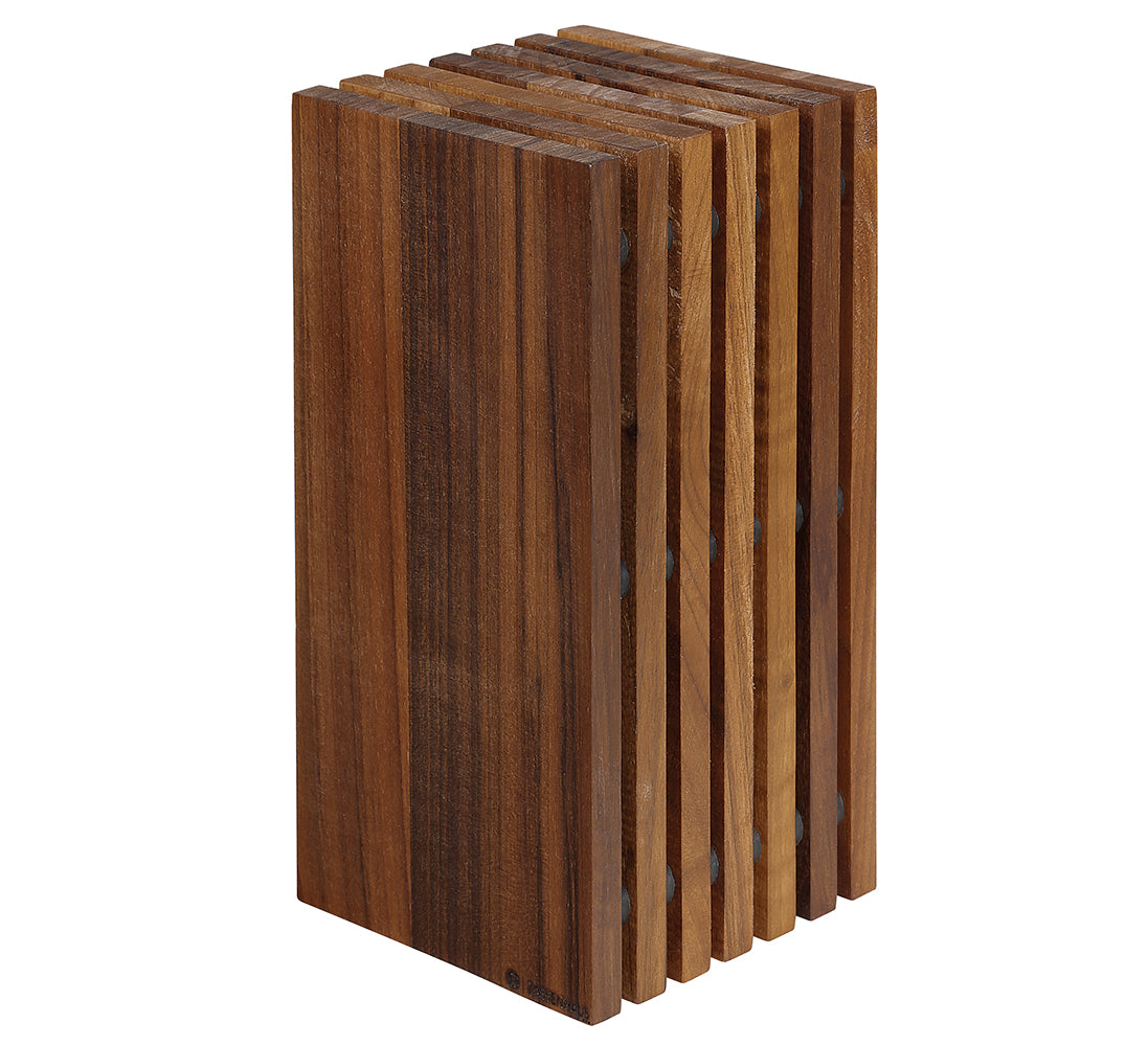 Zassenhaus Ceppo coltelli quadrato cm 13x13x26 noce scuro