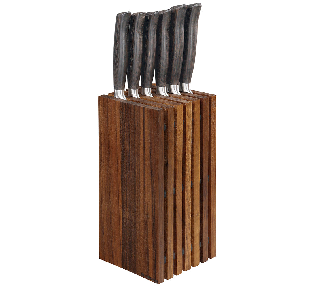 Zassenhaus Ceppo coltelli quadrato cm 13x13x26 noce scuro
