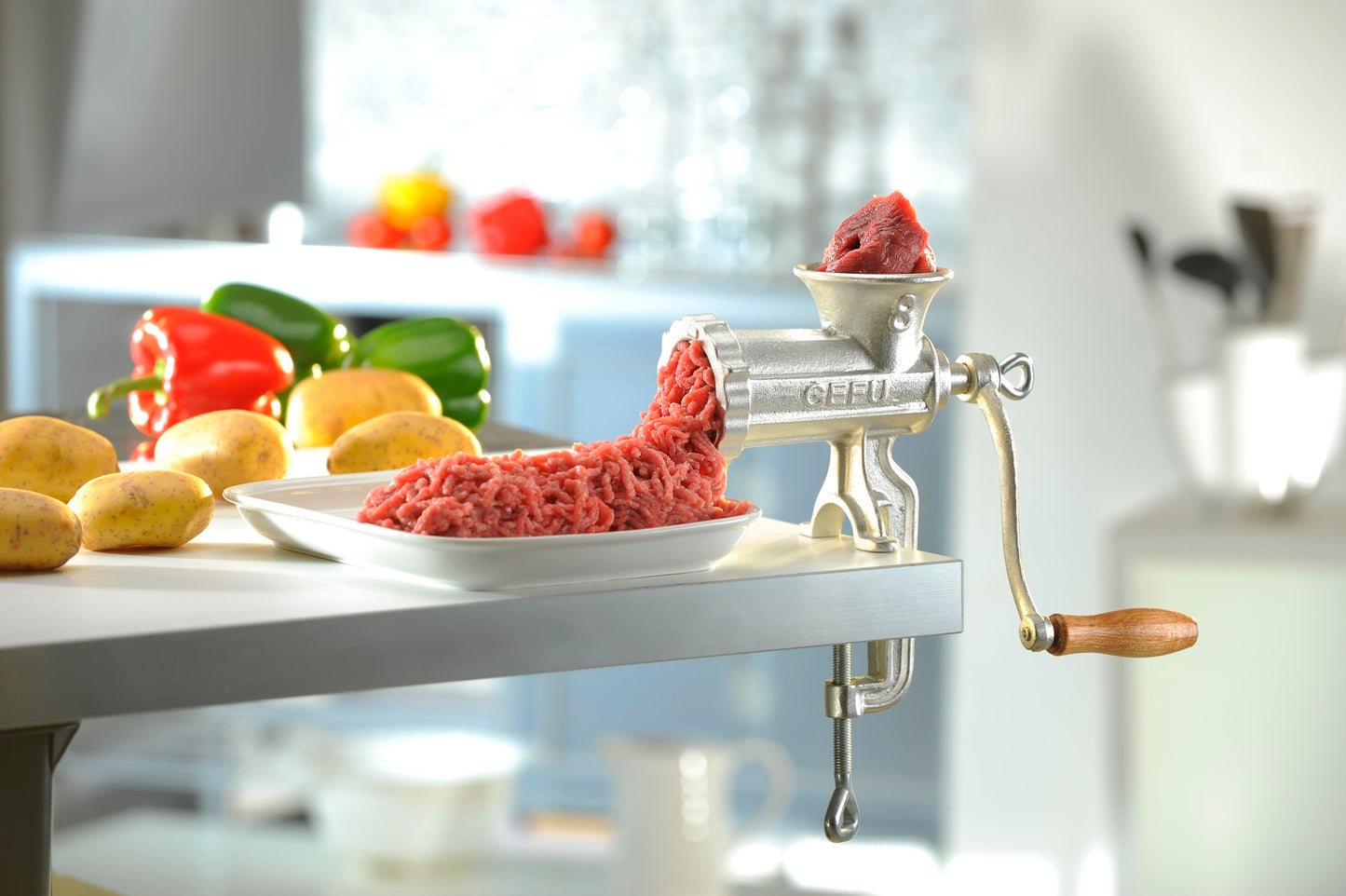 Gefu Tritacarne N°7/8 ghisa stagnata piastra coltello inox 14710