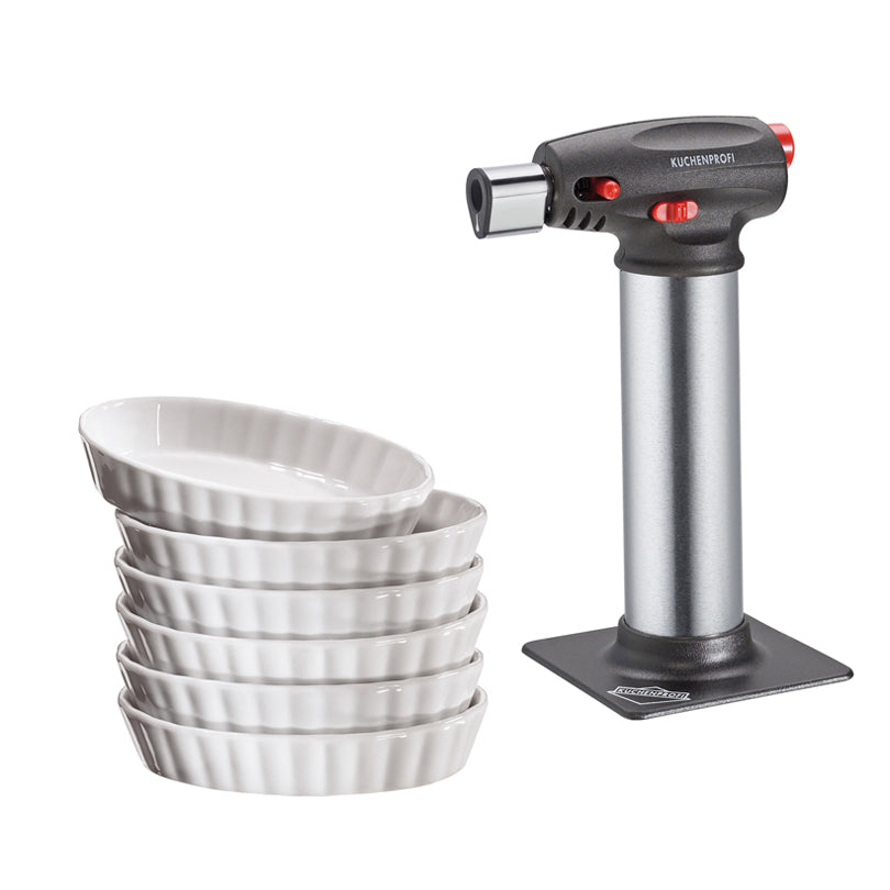 Küchenprofi Set per Creme brulé 6 Pezzi + bruciatore a gas
