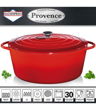 Kuchenprofi Provence casseruola ovale rossa in ghisa ø cm. 35 L9