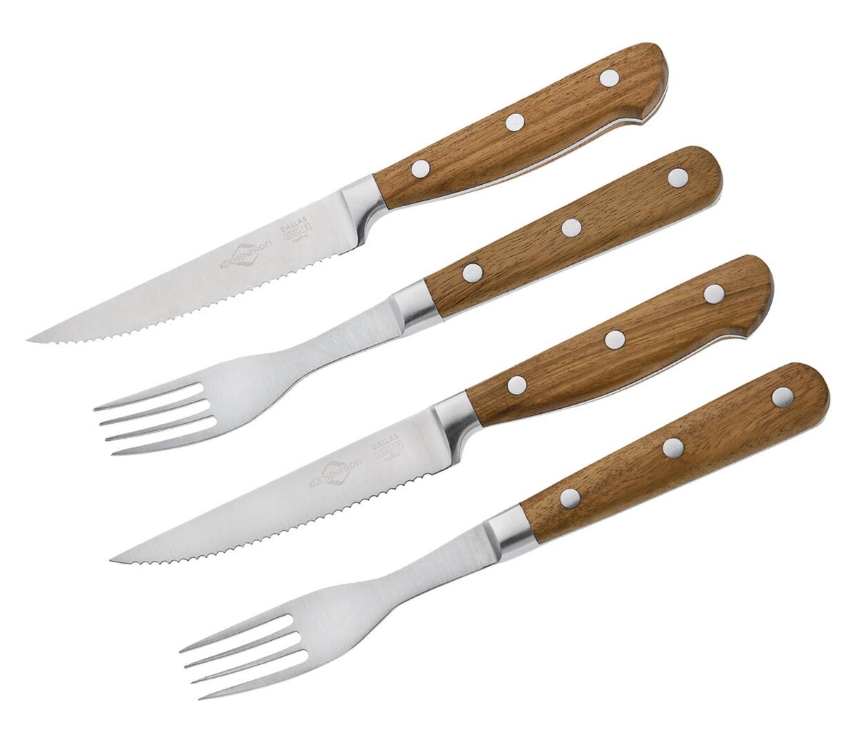 Kuchenprofi set per 2 di Posate da bistecca BBQ Dallas