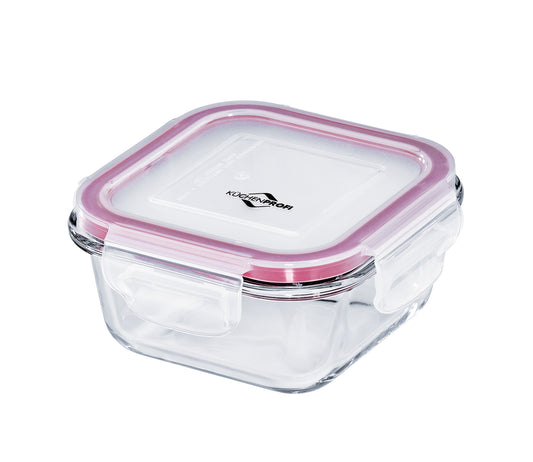 Kuchenprofi Lunch box/contenitore vetro quadrato ermetico 300ml