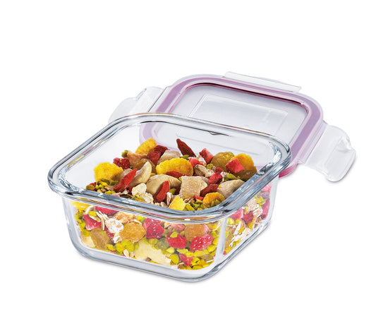 Kuchenprofi Lunch box/contenitore vetro quadrato ermetico 300ml