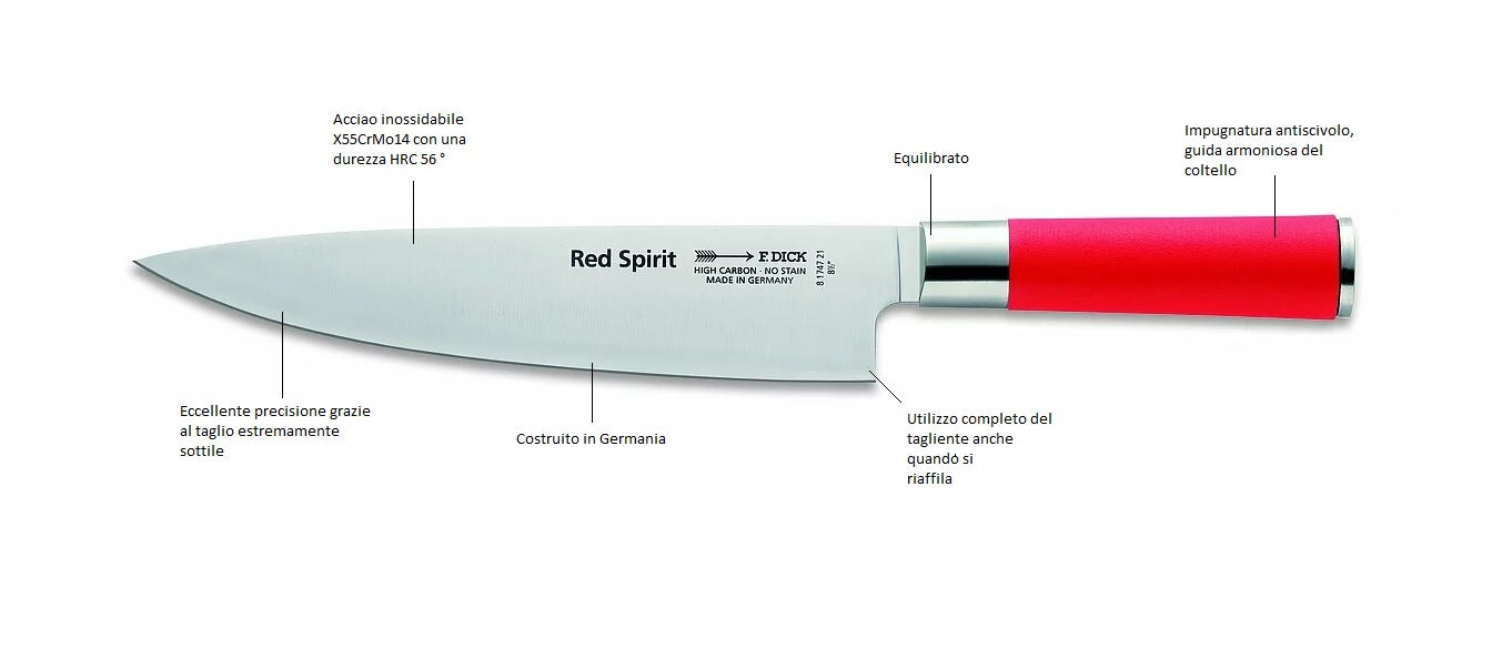 Coltello Santoku alveolato cm. 18 Serie Red Spirit Dick 8174218K