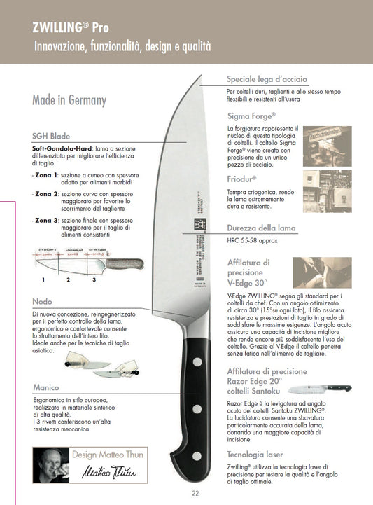 Coltello da cucina per filettare Cm.18 Zwilling Pro 38403-181-0