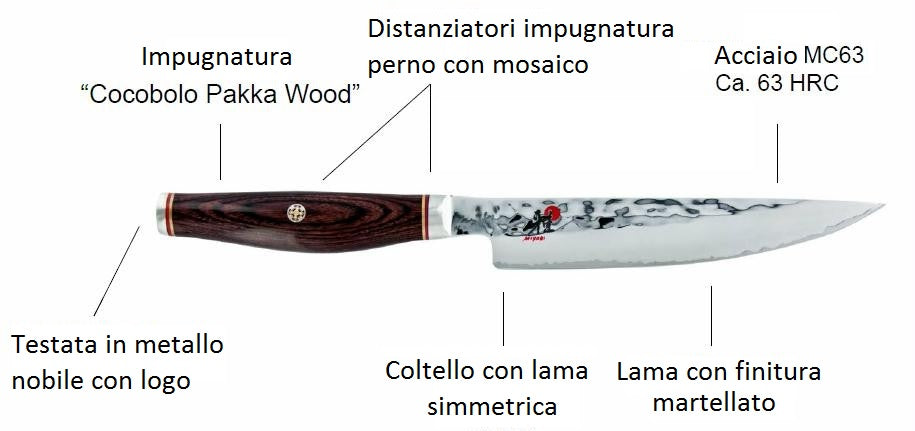 Miyabi 6000MCT Coltello Cuoco Gyutoh Martellata Cm.24 34073-241