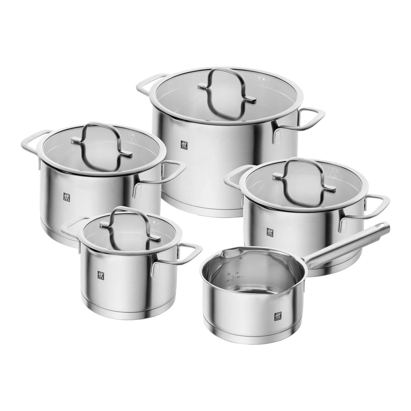 Zwilling TrueFlow set 5 pentole induzione inox 18/10 e coperchi
