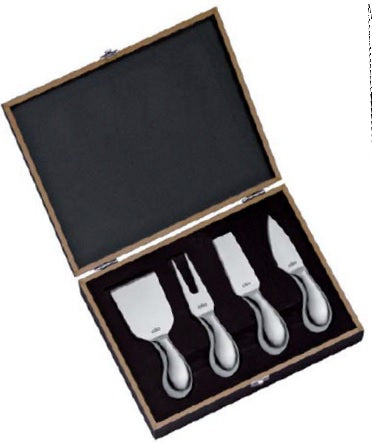 Set di 4 coltelli inox per formaggi in bauletto Piave 5113352