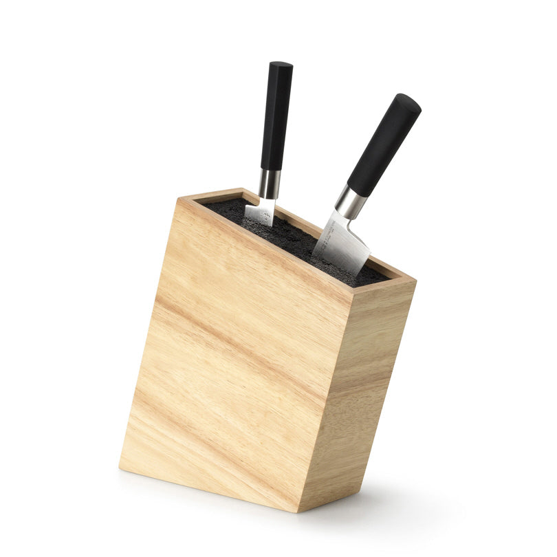Ceppo per coltelli in legno inclinato universale con setole