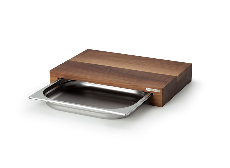 Tagliere multifunzionale con cassetto in inox cm 48 x 32,5 x 6