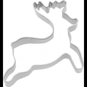 Stampino taglia biscotti a forma di renna in acciaio inox 6,5 cm