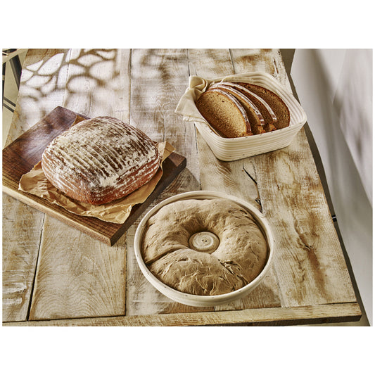 Cesto per lievitazione pane quadrato in vimini naturali