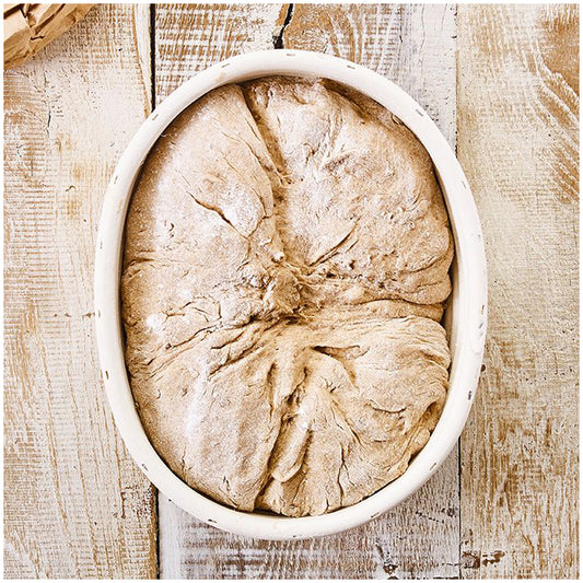 Cesto per lievitazione pane ovale in vimini naturali 24,5cm.