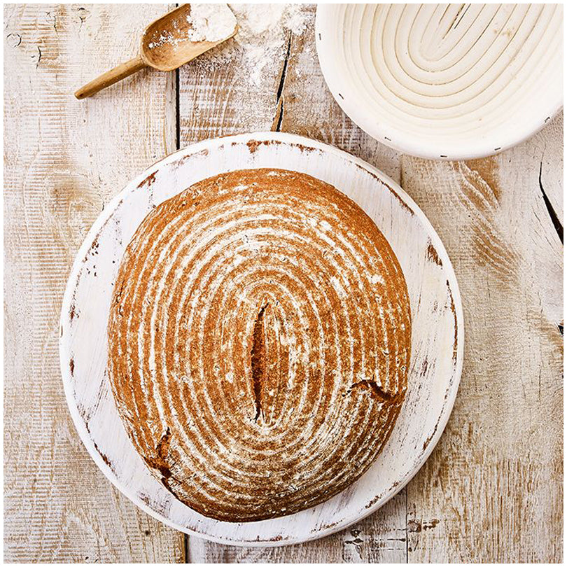 Cesto per lievitazione pane ovale in vimini naturali 24,5cm.
