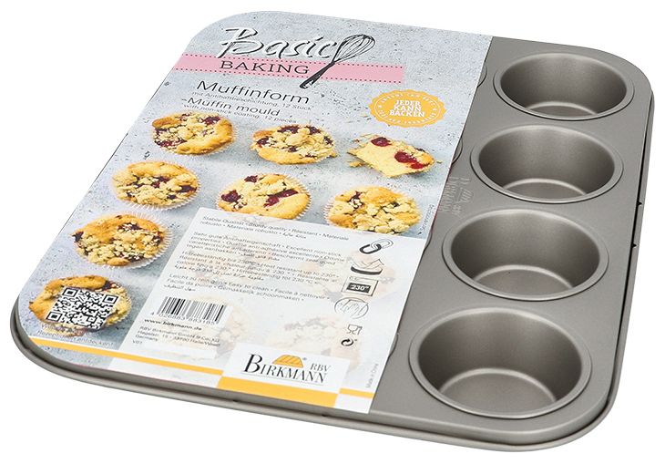 Stampo antiaderenti per 12 fori muffin Ø 7 cm alti 3 cm
